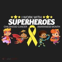 I Work With Superheroes Childhood Cancer Awareness Women's Sweatshirt thumb 2