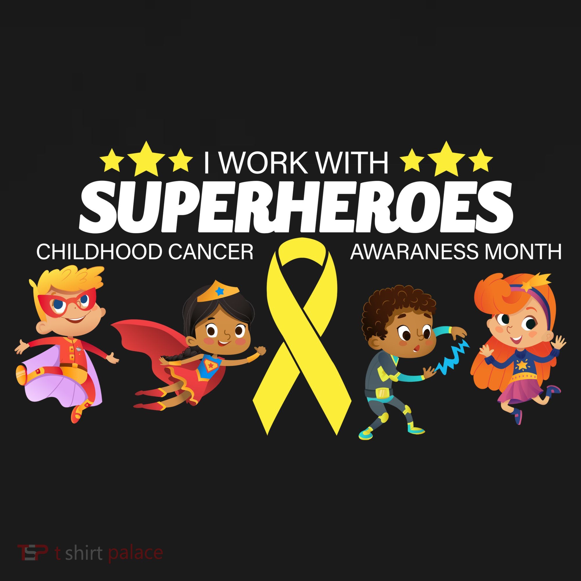I Work With Superheroes Childhood Cancer Awareness Backpack