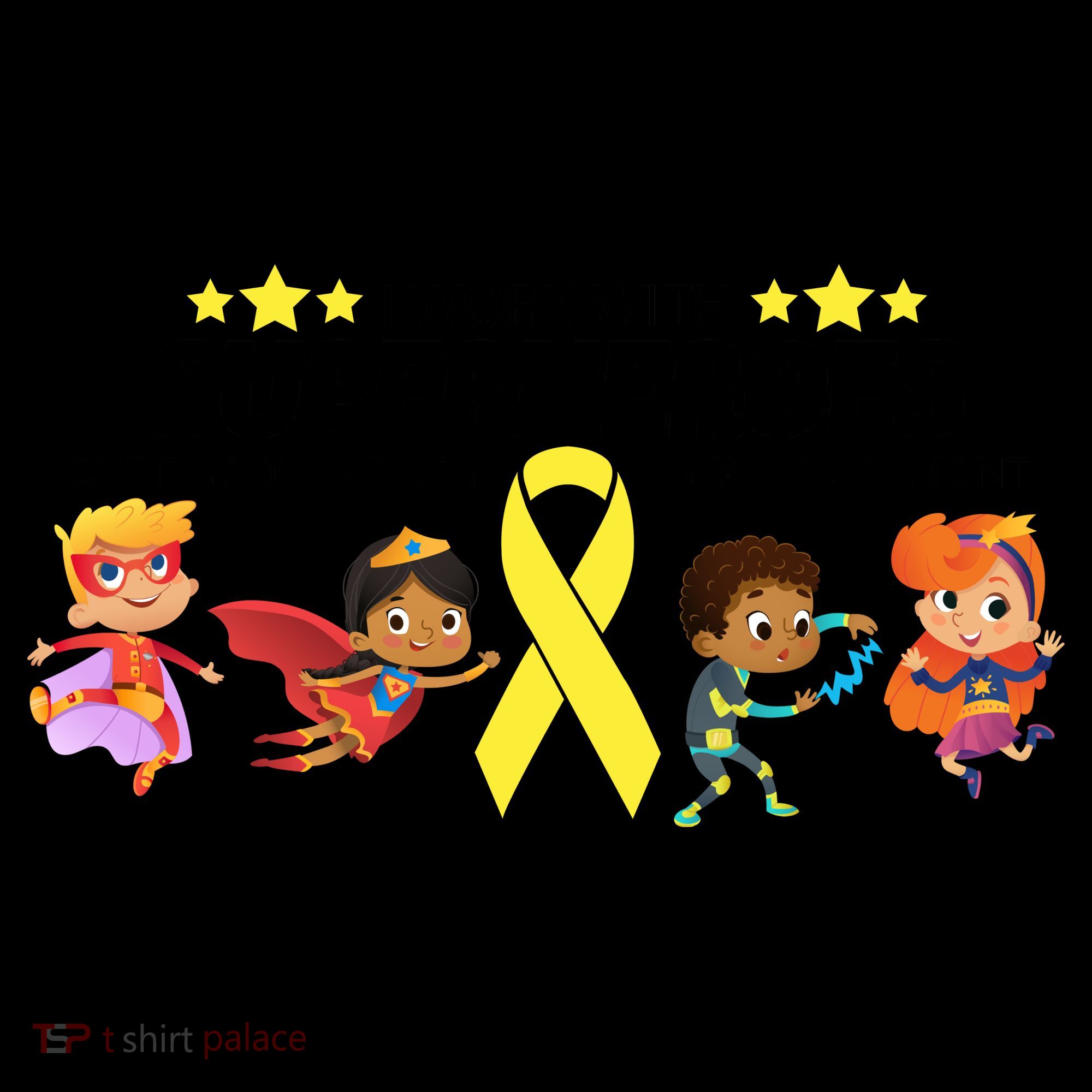 I Work With Superheroes Childhood Cancer Awareness Coffee Mug