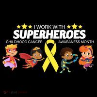 I Work With Superheroes Childhood Cancer Awareness Women's Hoodie thumb 2