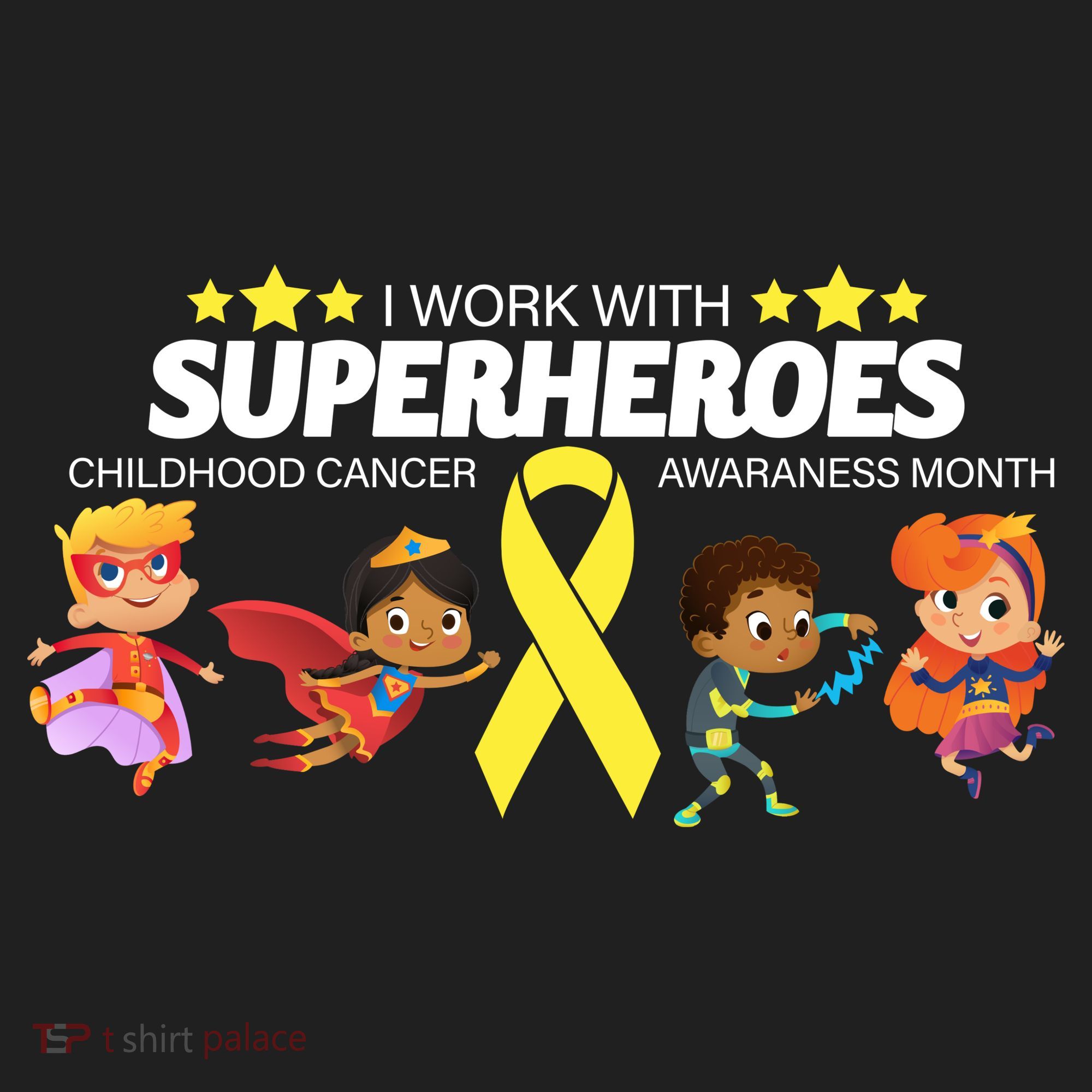 I Work With Superheroes Childhood Cancer Awareness Hat