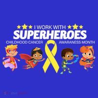 I Work With Superheroes Childhood Cancer Awareness Hoodie thumb 7