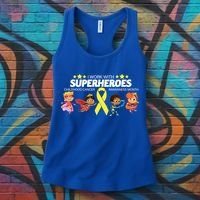 I Work With Superheroes Childhood Cancer Awareness Women's Tank Top thumb 3