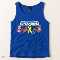 I Work With Superheroes Childhood Cancer Awareness Tank Top thumb 2