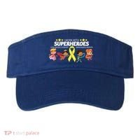 I Work With Superheroes Childhood Cancer Awareness Visor thumb 0