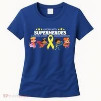I Work With Superheroes Childhood Cancer Awareness Women's T-Shirt thumb 0