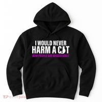 I Would Never Harm A Cat Now People Are Negotiable Hoodie thumb 0