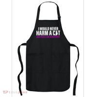 I Would Never Harm A Cat Now People Are Negotiable Apron thumb 0