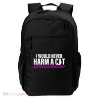 I Would Never Harm A Cat Now People Are Negotiable Backpack thumb 0