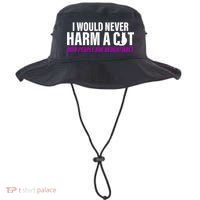 I Would Never Harm A Cat Now People Are Negotiable Bucket Hat thumb 0