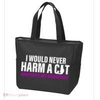 I Would Never Harm A Cat Now People Are Negotiable Tote Bag thumb 3