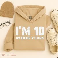 Im 10 In Dog Years Hilarious 70th Bday Hoodie thumb 4