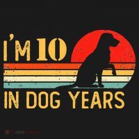 I'm 10 In Dog Years 70th Birthday Vintage Funny 70 Year Old T-Shirt thumb 7