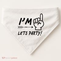 I'm 1 Lets Party! USA-Made Doggie Bandana thumb 0