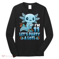 I'm 11 Let's Party A Lotl 11th Birthday 11 Year Old Axolotl  Long Sleeve Shirt thumb 0