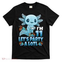 I'm 11 Let's Party A Lotl 11th Birthday 11 Year Old Axolotl  T-Shirt thumb 0