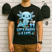 I'm 11 Let's Party A Lotl 11th Birthday 11 Year Old Axolotl  T-Shirt thumb 6