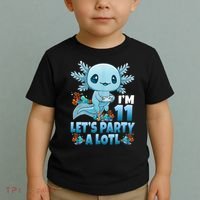 I'm 11 Let's Party A Lotl 11th Birthday 11 Year Old Axolotl  Toddler T-Shirt thumb 2