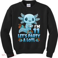I'm 11 Let's Party A Lotl 11th Birthday 11 Year Old Axolotl  Kids Sweatshirt thumb 0
