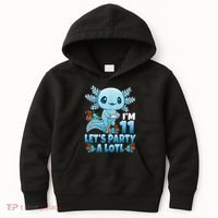 I'm 11 Let's Party A Lotl 11th Birthday 11 Year Old Axolotl  Kids Hoodie thumb 0