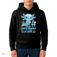 I'm 11 Let's Party A Lotl 11th Birthday 11 Year Old Axolotl  Kids Hoodie thumb 4
