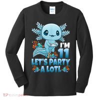 I'm 11 Let's Party A Lotl 11th Birthday 11 Year Old Axolotl  Kids Long Sleeve Shirt thumb 0