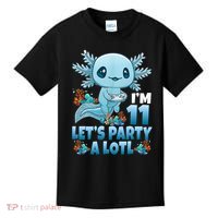 I'm 11 Let's Party A Lotl 11th Birthday 11 Year Old Axolotl  Kids T-Shirt thumb 0
