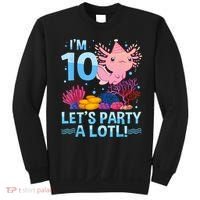 I'm 10 Let's Party A Lotl Axolotl 10 Year Old 10th Birthday Sweatshirt thumb 0