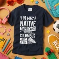 In 1492 Native Americans Discovered Columbus Lost Kids T-Shirt thumb 3