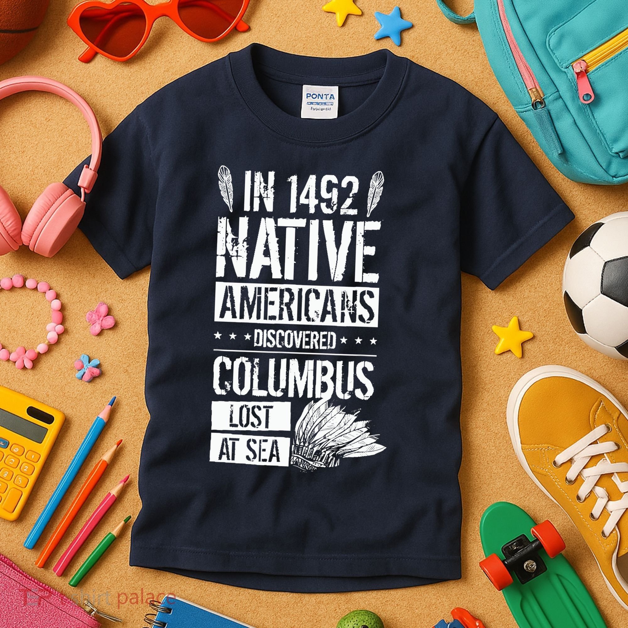 In 1492 Native Americans Discovered Columbus Lost Kids T-Shirt