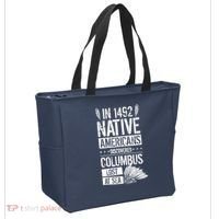 In 1492 Native Americans Discovered Columbus Lost Tote Bag thumb 2