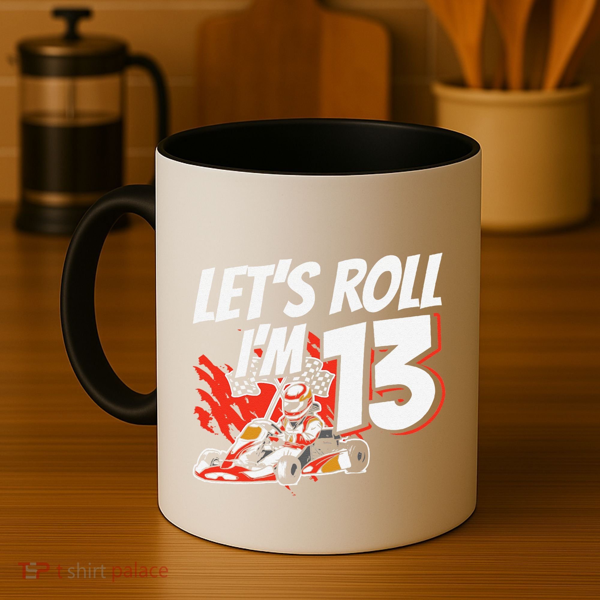 Im 13 Race Car Lets Roll 13th Birthday Go Kart Coffee Mug