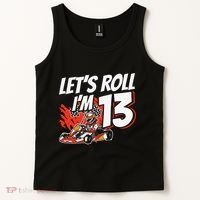 Im 13 Race Car Lets Roll 13th Birthday Go Kart Tank Top thumb 2