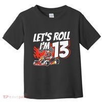Im 13 Race Car Lets Roll 13th Birthday Go Kart Toddler T-Shirt thumb 0
