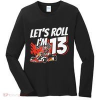 Im 13 Race Car Lets Roll 13th Birthday Go Kart Women's Long Sleeve Shirt thumb 0