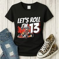 Im 13 Race Car Lets Roll 13th Birthday Go Kart Women's T-Shirt thumb 3
