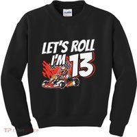 Im 13 Race Car Lets Roll 13th Birthday Go Kart Kids Sweatshirt thumb 0