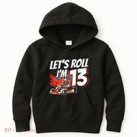 Im 13 Race Car Lets Roll 13th Birthday Go Kart Kids Hoodie thumb 0