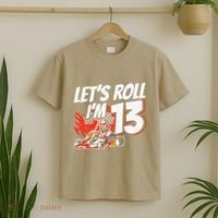 Im 13 Race Car Lets Roll 13th Birthday Go Kart T-Shirt thumb 2