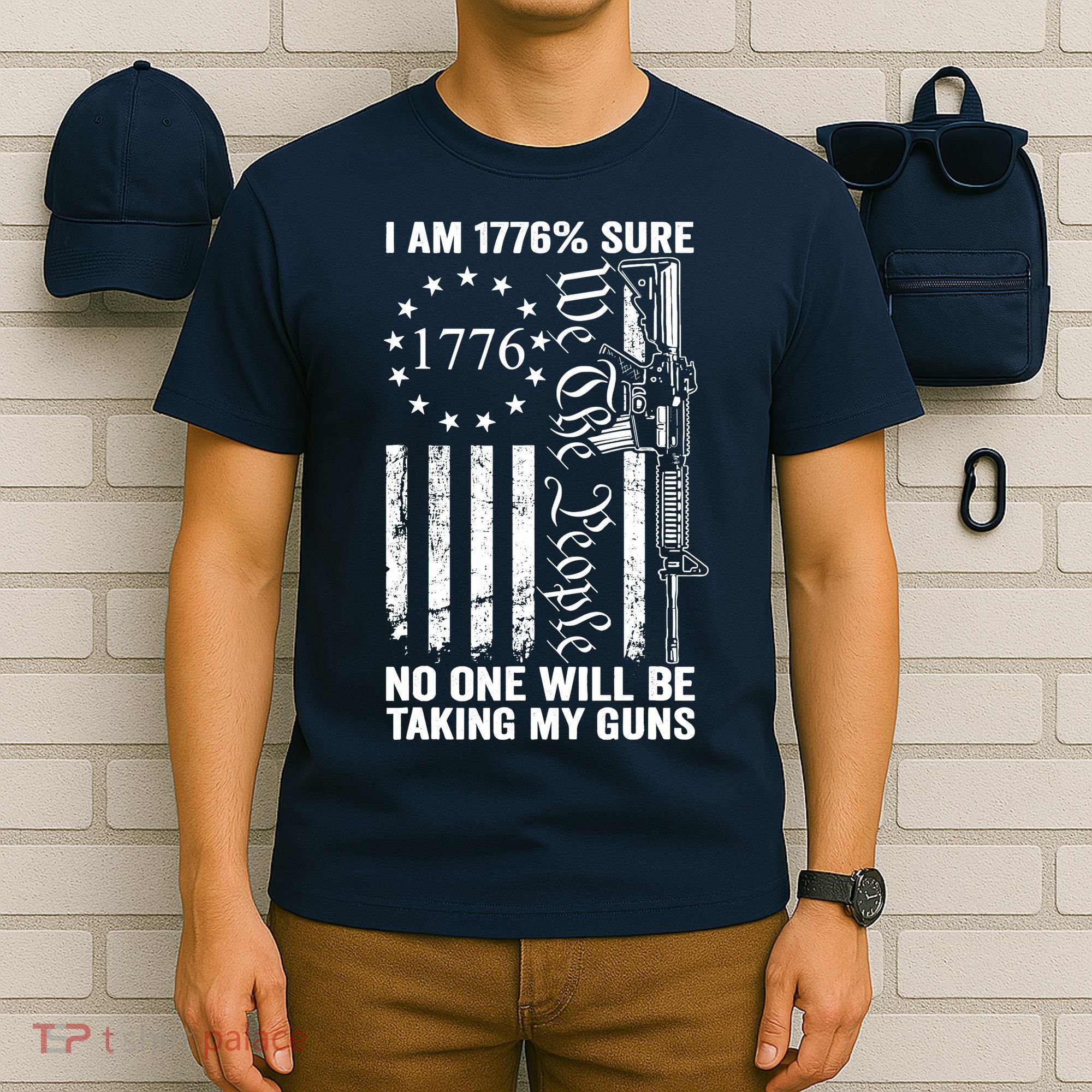 IM 1776 Sure No One Is Taking My Guns Pro Gun Usa Flag T-Shirt