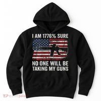 I'm 1776 Sure No One Is Taking My Guns AR15 USA Flag BACK Hoodie thumb 0