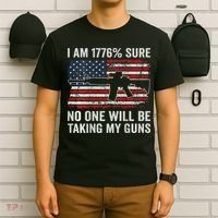 I'm 1776 Sure No One Is Taking My Guns AR15 USA Flag BACK T-Shirt thumb 6
