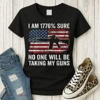 I'm 1776 Sure No One Is Taking My Guns AR15 USA Flag BACK Women's T-Shirt thumb 3