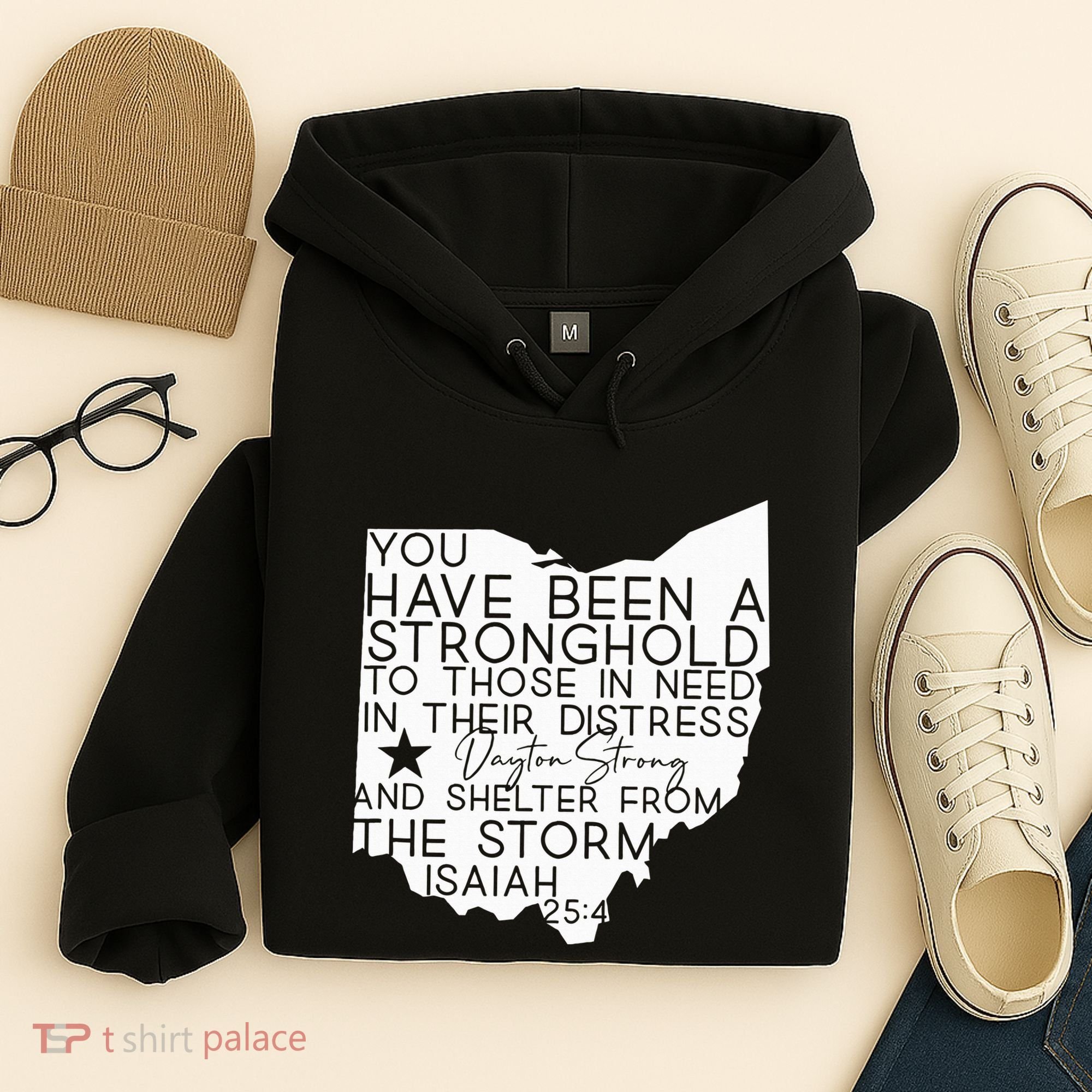 Isaiah 254 Dayton Strong Ohio Map Bible Verse Scripture Hoodie