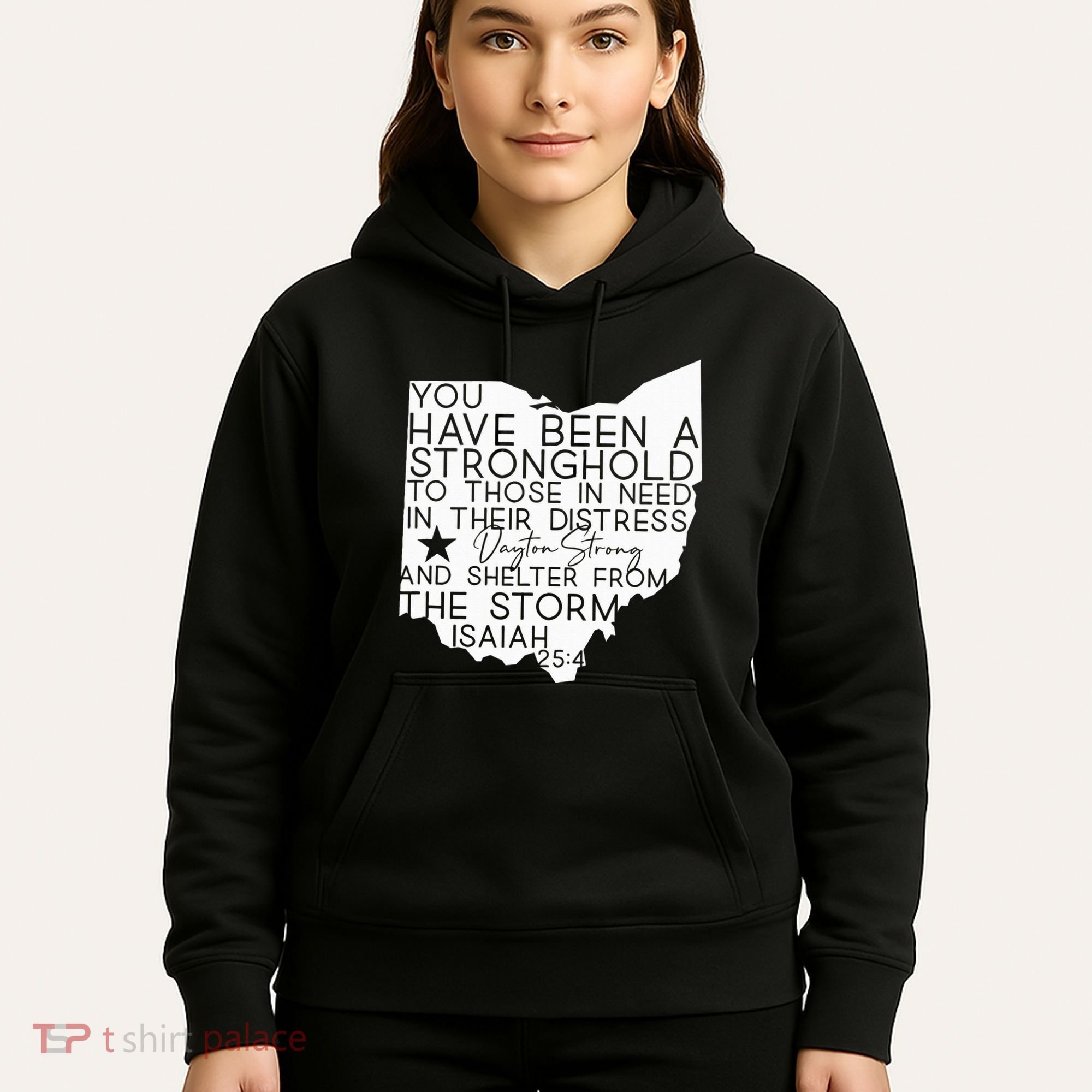 Isaiah 254 Dayton Strong Ohio Map Bible Verse Scripture Hoodie
