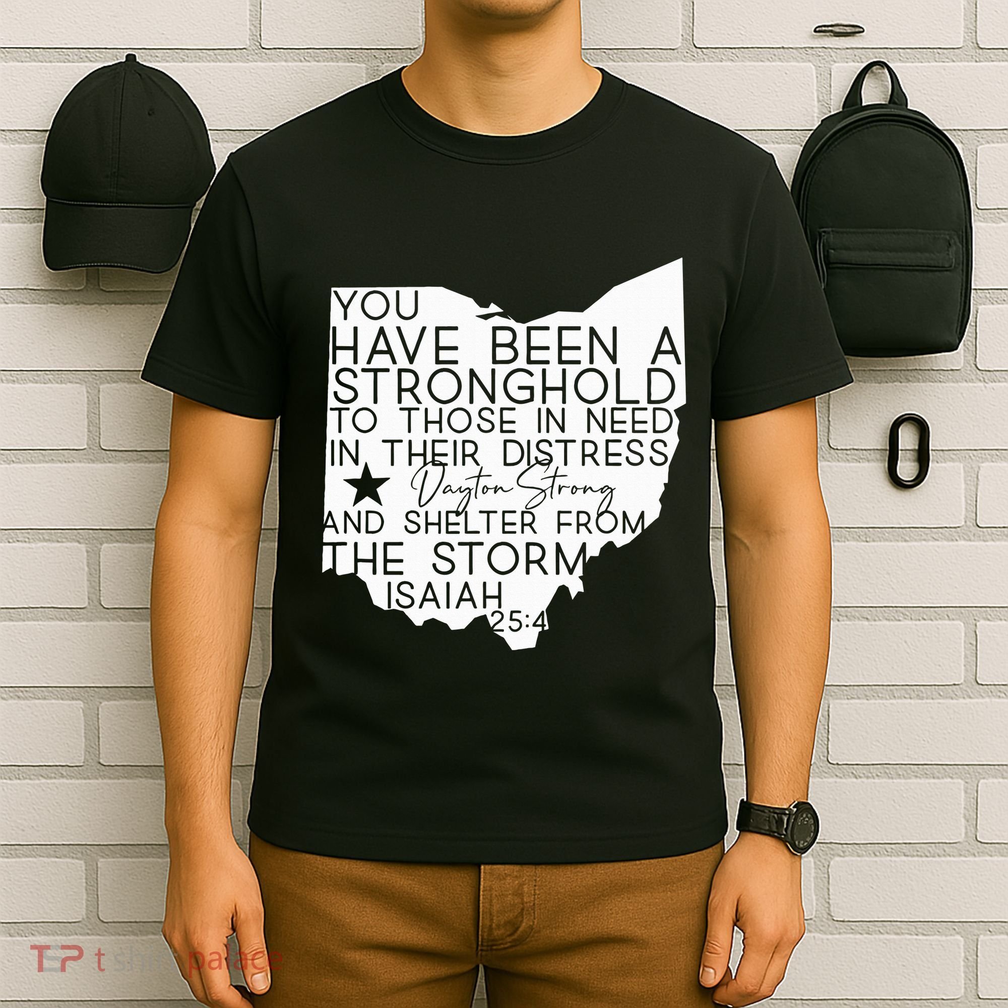 Isaiah 254 Dayton Strong Ohio Map Bible Verse Scripture T-Shirt