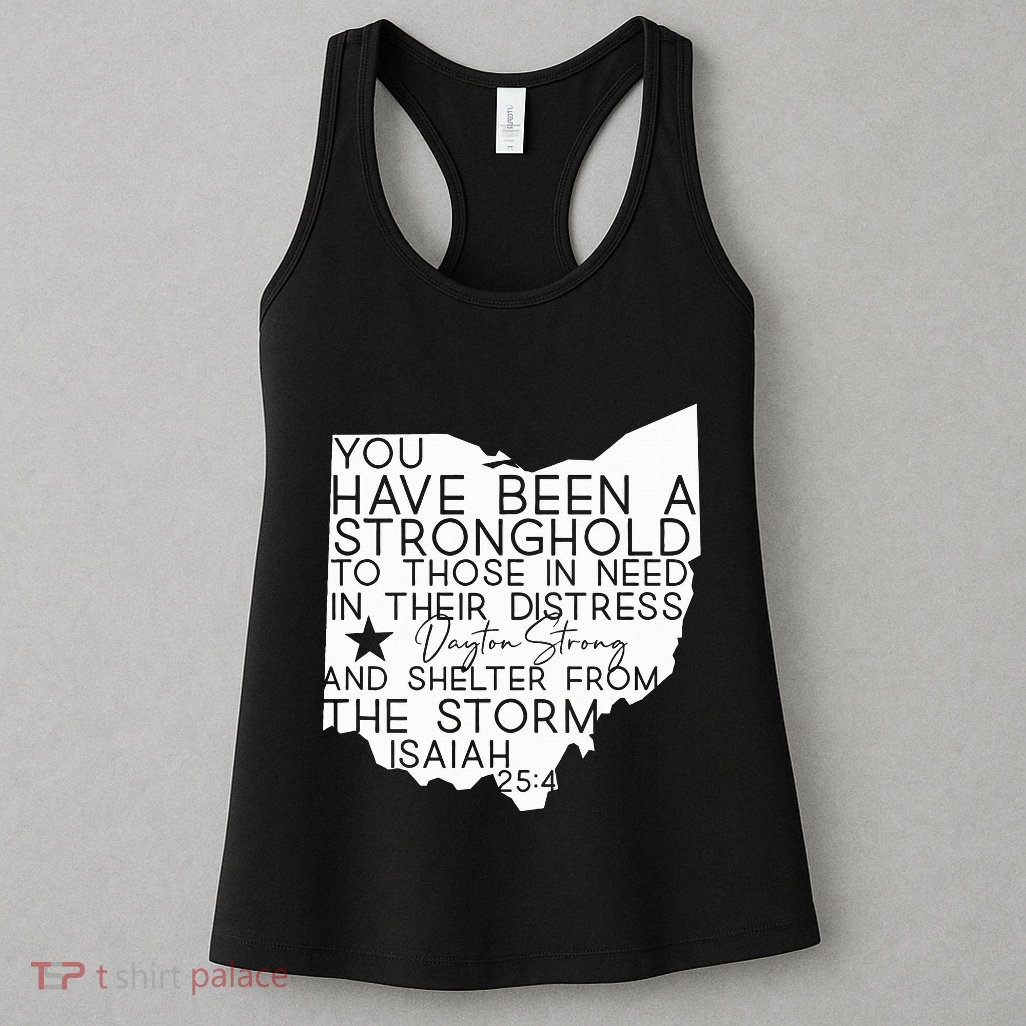Isaiah 254 Dayton Strong Ohio Map Bible Verse Scripture Women's Tank Top