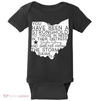 Isaiah 254 Dayton Strong Ohio Map Bible Verse Scripture Baby Bodysuit