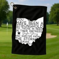 Isaiah 254 Dayton Strong Ohio Map Bible Verse Scripture Golf Towel thumb 1
