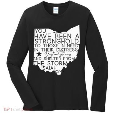 Isaiah 254 Dayton Strong Ohio Map Bible Verse Scripture Women's Long Sleeve Shirt